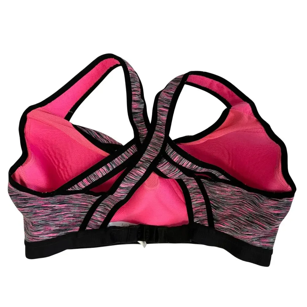 VSX Victoria's Secret Incredible Sports Bra Space-Dye Pink Black Size 34DD